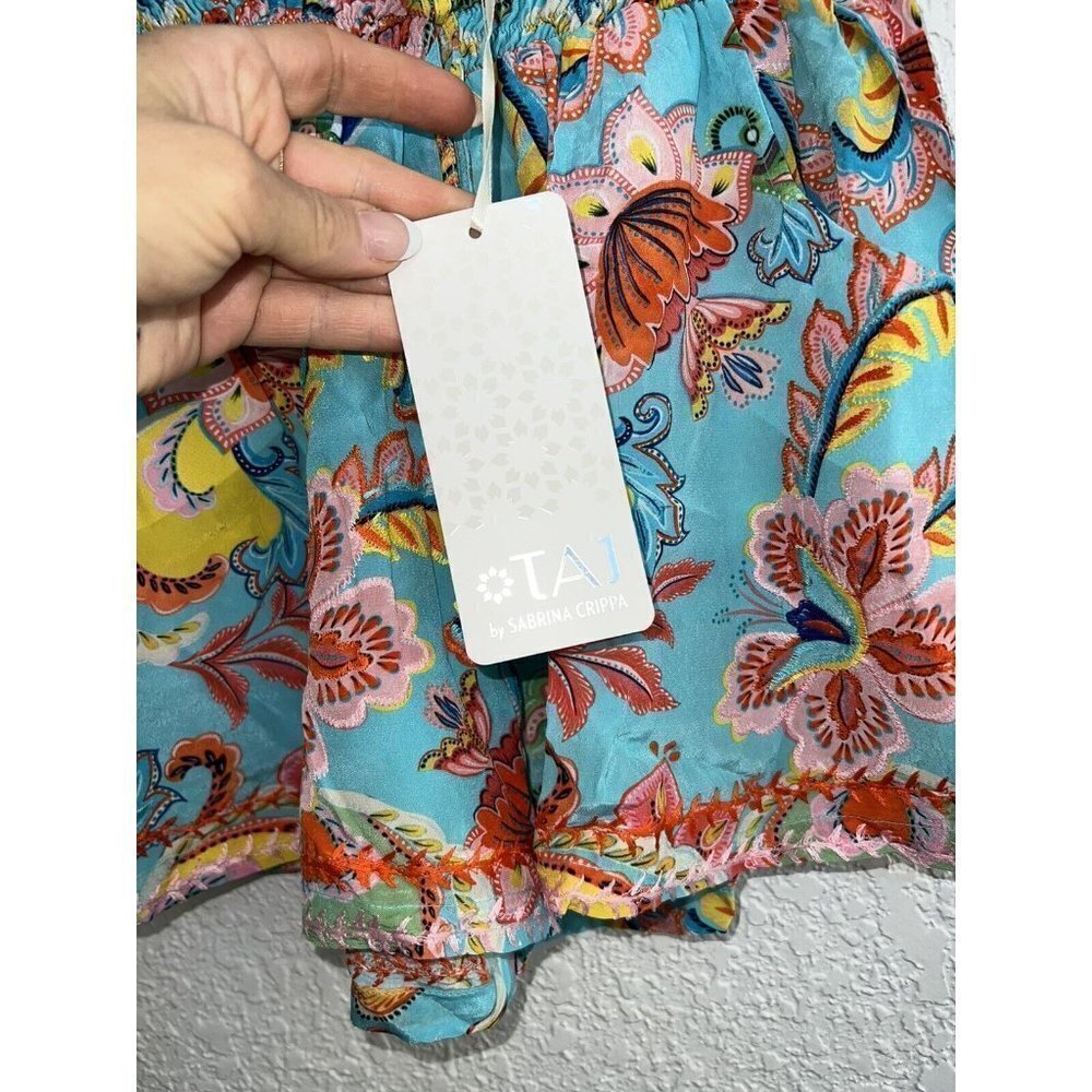 Taj by Sabrina Crippa Canna Shorts Embroidered Floral Size Small NWTS NEW (O) - Picture 9 of 12